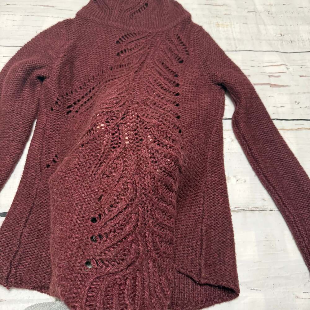 Alpaca Wool Italy Made MOTH Anthropologie Wine Tunic Sweater S - Picture 9 of 12